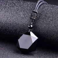 Natural Energy Stone Necklaces for Women Black Obsidian Pendants Six Stars Lucky Amulet Pendant Love Jewelry Drop Shipping Gifts