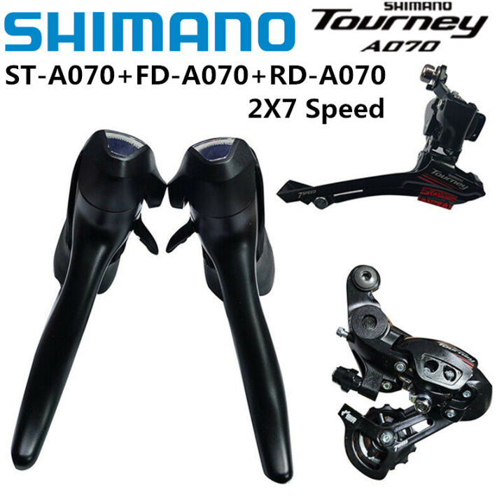 shimano-tourney-ชุด-a070-2x7-speed-groupset-ด้านหน้าด้านหลังเปลี่ยนเกียร์ขี่จักรยาน-derailleur-14s-untuk-bahagian-berbasikal-jalan