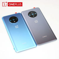 100 Original OnePlus 7T ฝาครอบด้านหลังเคสประตูอะไหล่สำหรับ One Plus 7T เลนส์กล้องพร้อมกาว