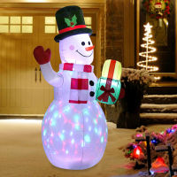 มนุษย์หิมะพองเรืองแสงสุขสันต์วันคริสต์มาสกลางแจ้งลานตกแต่ง LED Light Up ยักษ์พรรคปีใหม่2023ตกแต่งคริสต์มาส