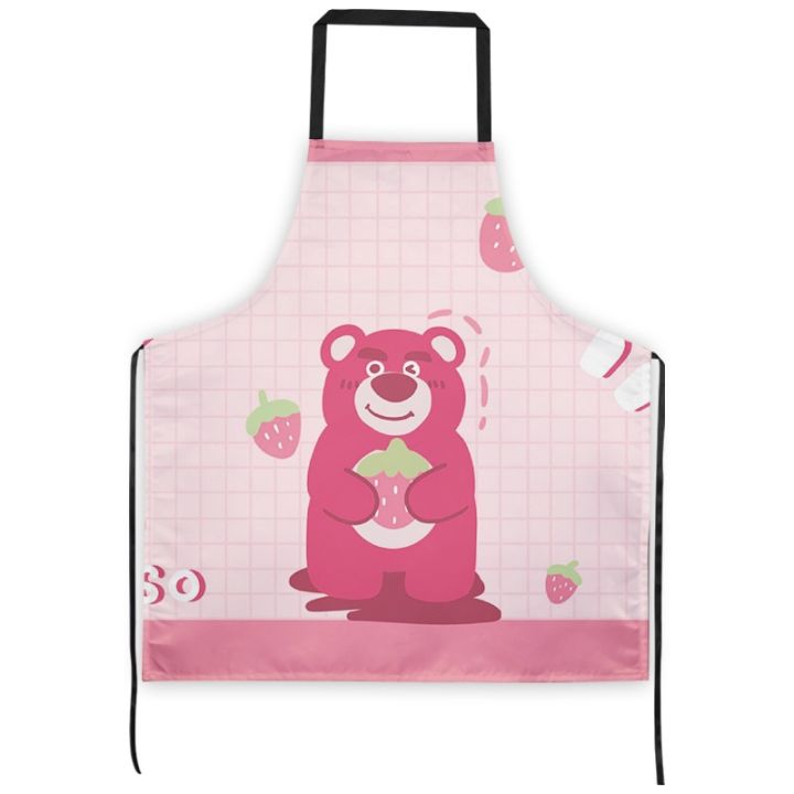 cod-toy-strawberry-lausu-hugging-gordo-pattern-cartoon-anti-fouling-anime-apron-housework