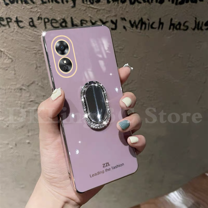 new-electroplating-ปลอกอ่อน-oppo-a78-5g-เลนส์ป้องกันเคสโทรศัพท์-oppoa78-2023กันชน-bling-ลวดดัดฟันเพชรผู้ถือ