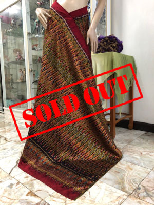 **sold out**ผ้าไหมมัดหมี่แท้ ลายหมี่ร่าย ทอ 3 ตะกอทอเหยียบเหาะลายฟันปลา ไหมบ้านพุ่งยืน งานทอเก่าเก็บ ผ้าไหมมัดหมี่สุรินทร์แท้ 100% ผ้าไหมมัดหมี่ ผ้