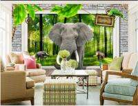 วอลเปเปอร์ติดผนัง3d วอลเปเปอร์ทำตามสั่ง Forest Elephant Pea Landscape Bedroom Home Decor Photo Wallpaper For Walls In Rolls