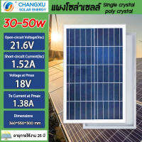 CHANGXU แผงโซล่าเซลล์ 18V30W - 18V50W Single crystal/poly crystalโซล่าเซลล์ Solar panel แผงพลังงานแสงอาทิตย์ แผงโซล่าR