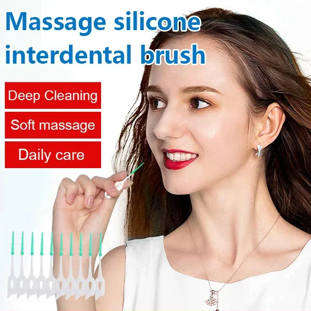 Kangdo 20piece cardmounted massage silicone interdental brushes
