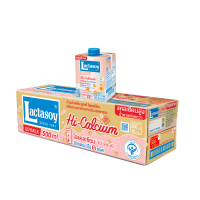 Lactasoy Soy Milk แลคตาซอย นมถั่วเหลือง ยูเอชที สูตรเจ 500 มล. แพ็ค 12 กล่อง