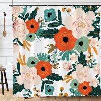 Baltan HOME LY1 temu Shower Curtain Flower Painted Branches Leaves Petals Bathroom Waterproof Storage Bathroom Curtain Hook