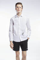 ESP เสื้อเชิ้ตลายกราฟิกตัวอักษร ผู้ชาย สีขาว | Text Print Shirt | 3686