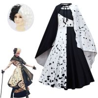 {Noble woman}Cruella De Vil วิกผมสีดำกับเสื้อคลุมของผู้หญิง