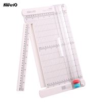 KW-trio Portable Paper Cutter 12.6 Inch Cutting Desktop Craft Paper Trimmer with Straight Edge Fold Line Cutter Side Ruler