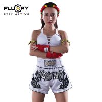 FLUORY 2018 new fire barrier muay Thai shorts for men and women sanda boxing suit white black fight shorts