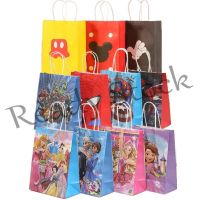 【hot sale】 ☽♚✿ B41 6pcs Frozen Princess Car Avengers Spiderman Mickey Cartoon Gift Wrapping Paper Bag Shopping Tote Bag Party Supplies Gift Bag