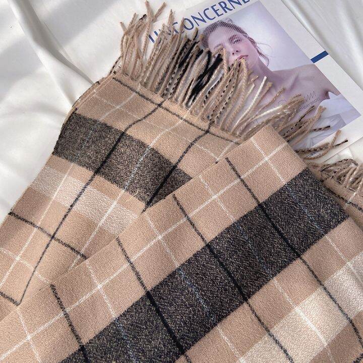 hot-sell-grid-new-england-classical-imitation-cashmere-scarf-female-qiu-dong-joker-dual-use-2021-winter-plaid-shawl-collar