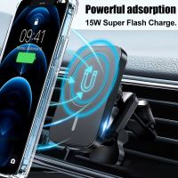 Powerful 15W Magnetic Absorption Wireless Chargers Car Magnet Mount Phone Holder QI Wireless Fast Charging Station for iPhone 12 Car Chargers