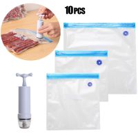 5PCS/10PCS Food Saver Reusable Air Compressed Ziplock Freezer Organizers