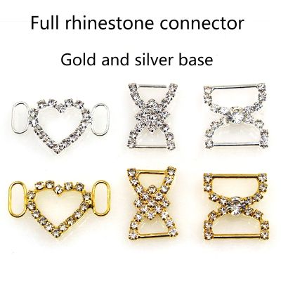 【cw】 10pcs/lot Mixed size Gold Silver Clear Rhinestone Buckles for Wedding Invitation Card Ribbon Silder DIY Bow Decoration ！