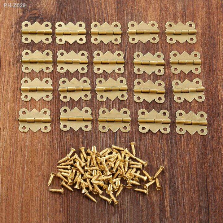 20pcs-lot-butterfly-hinges-mini-gold-4-holes-17x20mm-cabinet-drawer-stainless-steel-retro-butt-jewellery-box-wood-wine-decor