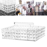 【YD】 Makeup Organizer Tray Transparent Storage Display With Handle Design