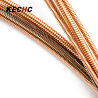 KECHc Orphee สายกีตาร์โปร่งทองแดงสีแดง6ชิ้นเสื้อโค้ทป้องกันสนิมแกนหกเหลี่ยมสายกีต้าร์