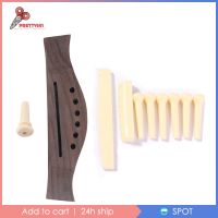 อุปกรณ์กีต้าร์ Rosewood Bridge + Bone Bridge Pins Saddle Nut สำหรับกีตาร์อะคูสติก