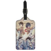 【DT】 hot  Twoheartsgirl Anime Attack on Titan Pattern Trave Luggage PU Tags Suitcase ID Address Holder Unisex Trolly Case Identifier Label