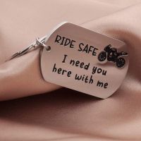 Fathers Day Ride Safe Keychain Biker Motorcycle Keyring Gift for Him Boyfriend Husband Dad Couples Gifts for New Driver Biker Key Chains