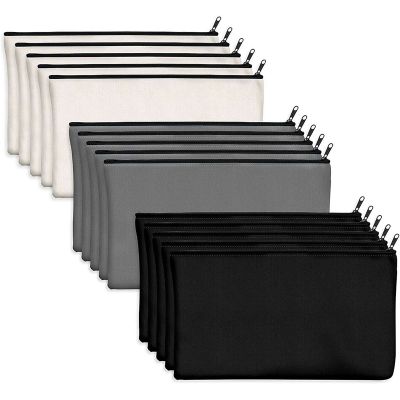 【CC】✒⊙  30X Blank Cotton Canvas Pouches Makeup Toiletry Stationary Storage