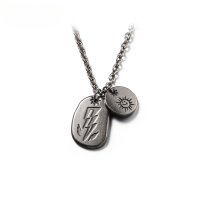 แบรนด์แฟชั่นยุโรปและอเมริกาใหม่ Happy Sun Lightning Necklace Hip Hop Street Titanium Steel จี้เครื่องประดับคู่รัก