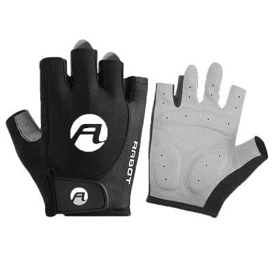 hotx【DT】 1Pair Gel Half Cycling Gloves Anti-Slip Anti-sweat Left-Right Hand Anti Shock MTB Road