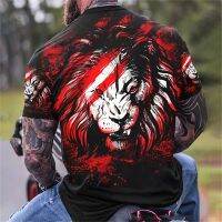 Lion 3d Print Men T-Shirt Summer O-Neck Short Sleeve Loose Animal Pattern T-Shirt Street Clothing Oversized Tops Male Clothing