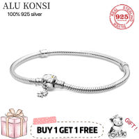 Hot Sale fit Original pan Bracelet for Women Real 100 925 Sterling Silver Snake Chain Bangle Charms DIY high quality Jewelry