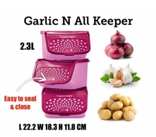  Tupperware Garlic-N-All Keeper Organizer for Onion