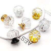 Pumpkin Acrylic Transparent Crystal Handle Wardrobe Drawer Single Hole Door Knob Furniture Hardware