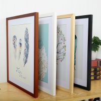 ₪▣✓ A4 A3 Wooden Frame Black White Color Photo Frames for Wall Art Picture Frames Photo Frames for Picture Walnut Wood Frames