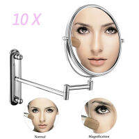 กระจกแต่งหน้า กระจกกำลังขยาย 5x / 10x แบบ  กระจกขยาย Magnifying Wall Mounted Mirror เส้นผ่านศูนย์กลาง 20 ซม กระจกขยายติดผนัง แบบสองด้าน ขยายได้  หมุนได้ 360