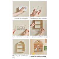 Arts Crafts Storage Rack Stylish Wall Mounted Storage Shelf 3 Layer Punch-free Installation for Dolls Action Figures