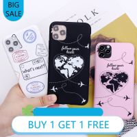 ◐✁ Adventure World Map Flight Postmark Phone Cover For IPhone 11 Pro Max X XS XR Max 7 8 7Plus 8Plus 12 SE Soft Silicone Candy Case