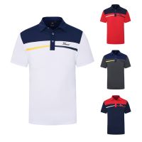 ANEW FootJoy Honma Mizuno PING1 Callaway1♦ Titleistgolf เสื้อโปโลกีฬากลางแจ้งฤดูร้อนผู้ชายแขนสั้นเสื้อยืดระบายเหงื่อแห้งเร็ว เสื้อกอล์ฟผู้ชาย