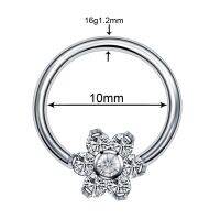 【100%-original】 1ชิ้น G23ไทเทเนียมคริสตัล Dermal สมอเรือดอกไม้ Labret กระดูกอ่อน Tragus เจาะริมฝีปาก CBR จมูกอุตสาหกรรมเจาะ