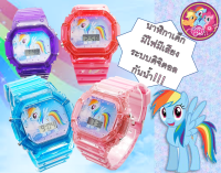 (กันน้ำ) นาฬิกาเด็ก Pony มีไฟมีเสียง นาฬิกาข้อมือสำหรับเด็กอายุ3ปีขึ้นไป ลายกาตูนโพนี่ คิตตี้ ดิจิตอล RC128/1