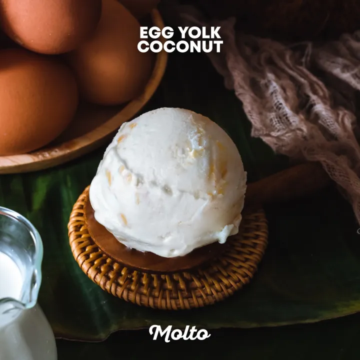 Egg Yolk Coconut(ไอศกรีม กะทิ ไข่แข็ง 1 ถ้วย 16 oz.) Molto premium