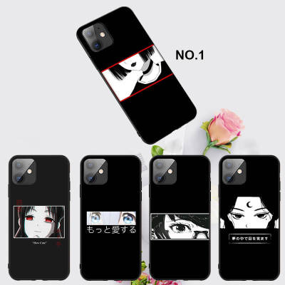 Casing หรับ iPhone 11 12 Mini X Xs XR Pro Max 6+ 6s+ 7+ 8+ 6 7 8 Plus 5 5s SE 2020 Anime Girls aesthetic eyes Pattern Phone เคสโทรศัพท์ อ่อนนุ่ม TPU Black ปก