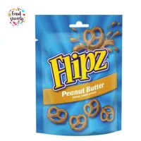 Flipz Peanut Butter Flavour Coated Pretzels 90g ฟลิปซ์ เพรทเซลเคลือบรสเนยถั่ว 90g