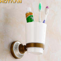 Free shipping Fashion toothbrush holder,Pure copper Ceramic cup, Bathroom cup holder bathroom set-wholesale YT-13297