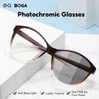 OQ BOGA กรอบตาแมวพลาสติก Unisex แฟชั่น10สไตล์แว่นกันแดดโฟโตโครมิคป้องกันแสงสีฟ้าป้องกันรังสีแว่นคอมพิวเตอร์