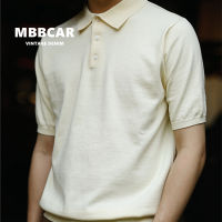 MBBCAR 2023ใหม่ฤดูร้อนฤดูร้อนเสื้อเชิ้ตโปโลมีกระดุมปกอเมริกาแบบย้อนยุคสำหรับพ่อวัยรุ่นผู้ชายคลาสสิกคอตตอนวินเทจเสื้อยืดถักแขนสั้นสำหรับเด็กผู้ชายออกเดท