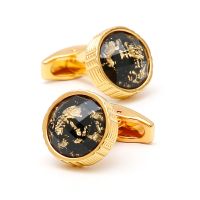 Mens Cufflinks Fashion Jewelry Personality Gold Circle Colorful Black Pattern Business Accessories French Shirts Cuffs Buttons Cuff Link