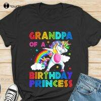 New Grandpa Of The Birthday Princess Unicorn Rainbow T-Shirt Grandpa T-Shirt Shirts Cotton Tee Xs-5Xl Unisex Fashion Funny