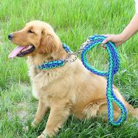 Nylon Braided Eight-strand Dog Harness Leash for Large Dogs Leads Pet Training Running Safety Solid Dog Leash Ropes Supplies Collars